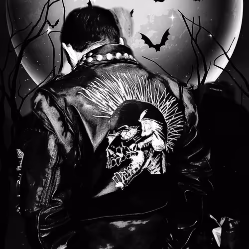 Punk in a leather jacket