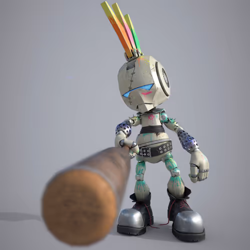 punk robot white
