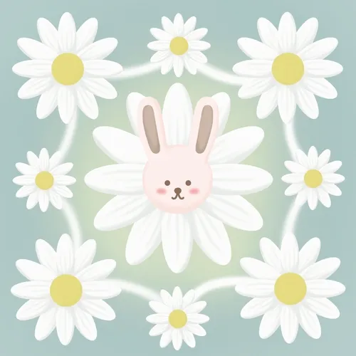 Rabbit with flowers