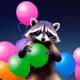 Raccoons with Balloons