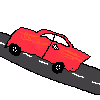 Red Ferrari Go Broom - old