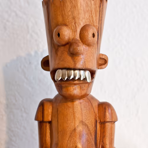 Rico Deniro Hand Carved Wood Sculpture