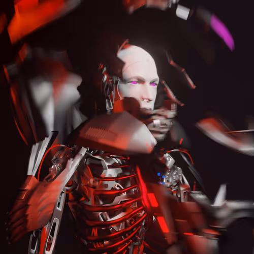 Skeleton Samurai Robot