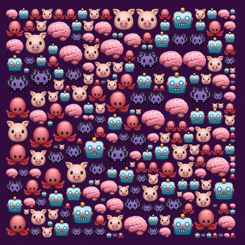 Robot ~ Brain ~ Pig ~ Octopus ~ Space Invader