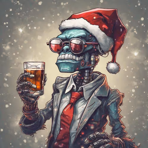 Robot-punk Santa Claus