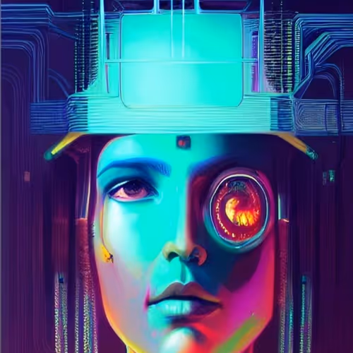 cyberpunk robot woman