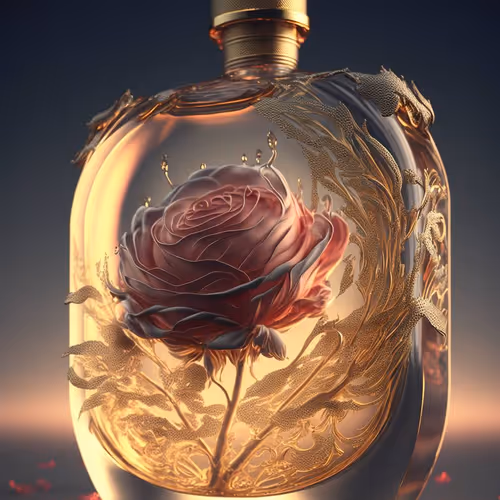 rose fragrance in a beautiful bottle-opv7