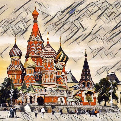 Russian city abstract