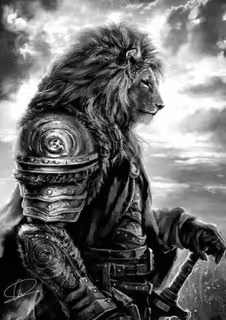 sad lion