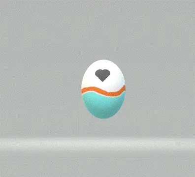 Three-color loving egg - old