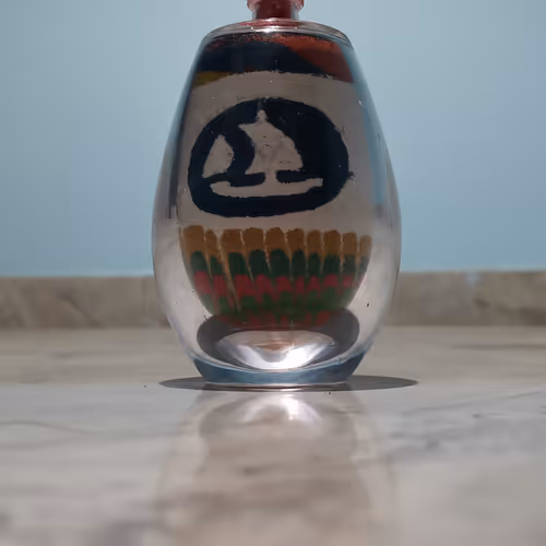 Drawing by sand inside Bottle - old