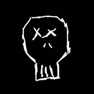 scribbled skulls - old