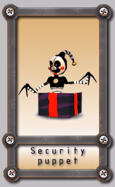 Security puppet card. - old