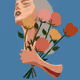 She Brings Flowers - old