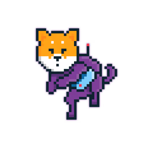 Shiba Inu Dogs Flying to the Moon - old