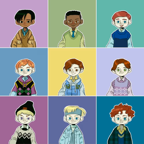 short hair style woman character