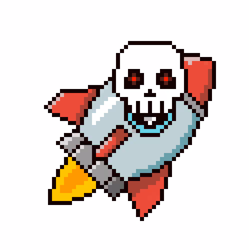 Skull and Rocket - old