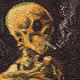 Skull with a cigarette - old