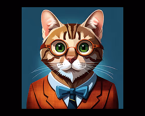 Smart Cats with glasses