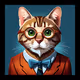 Smart Cats with glasses
