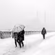 Snow on the Galata Bridge