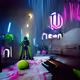 Neon Space Knights - old