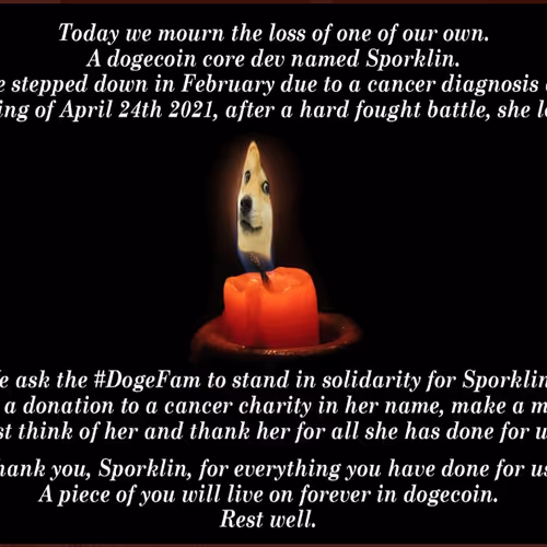 Sporklin, Dogecoin developer RIP