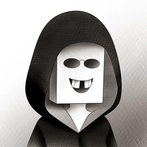 Square face-Black & White