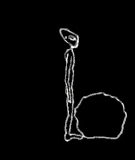 Squibbly the Alien Lifts a Boulder