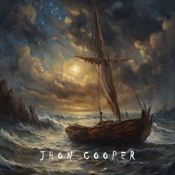 Mast ship on stormy ocean