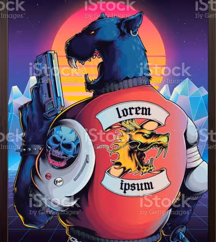  style poster retrowave illustration