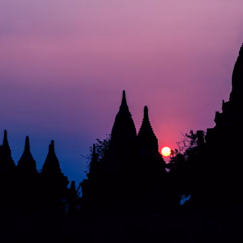 Sunset Stupas