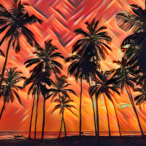 sunsets on fire - old