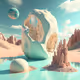 Otherworldly Pastel Landscapes