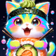 Sushi Neko Bubble Rainbow Kawaii Sushi Cat