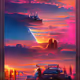 Synthwave Sunset Trading Cards