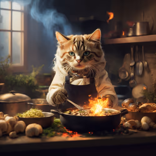 The chef's cat