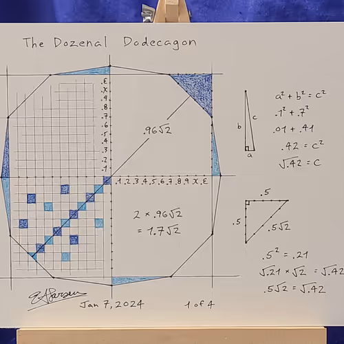 Dozenal Dodecagon, Lattice Lines, January 2024