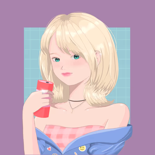 The girl and her drinks - old