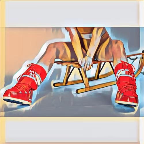 The one with the red boots