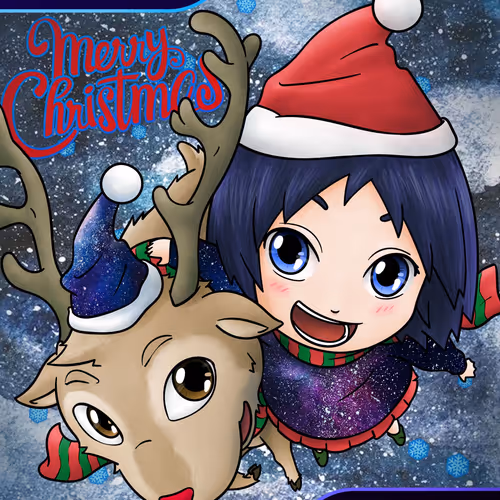 The Special Galaxy Girl and Reindeer NFT 12 - old