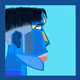 The blue face