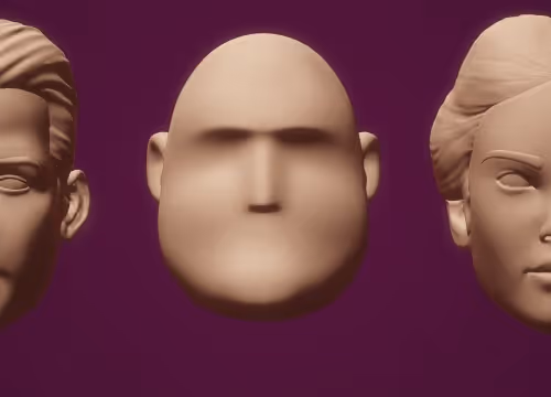 THREE HUMANS HEADS