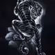 tiger art in black - old