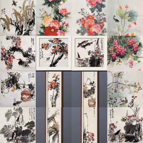 Traditional Chinese Bird-and-Flower Painting