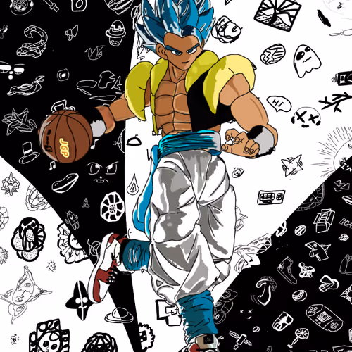 Goku at basket match
