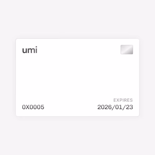 Umi Customer Card