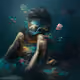 Underwater art featuring marine life