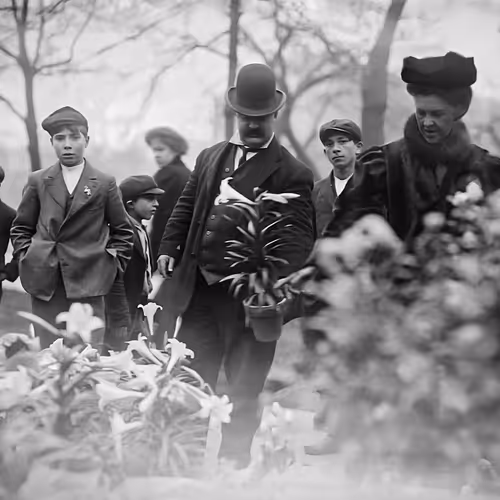 UNION SQAURE 1900 Easter Lilies Merchant.