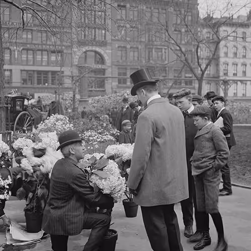 Union Square Floral merchants during Easter 1900